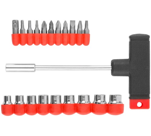 Отвертка Т-образная, 10 CrV бит и 9 головок КУРС