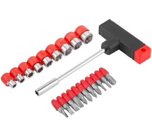 Отвертка Т-образная, 10 CrV бит и 9 головок КУРС