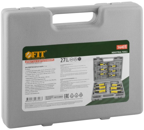 Отвертки "Старт" и биты CrV, набор 27 шт., пластиковый кейс FIT IT