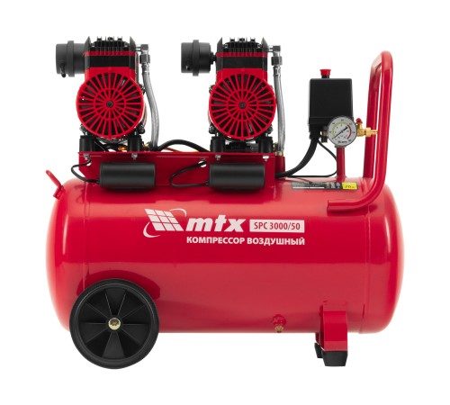 Компрессор безмасляный малошумный SPC 3000/50, 3000 Вт, ресивер 50 л, 520 л/мин// MTX