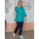 Женский костюм Вояж (ткань ТиСи), светло бирюзовый/темно синий