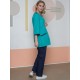 Женский костюм Вояж (ткань ТиСи), светло бирюзовый/темно синий