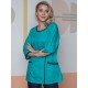 Женский костюм Вояж (ткань ТиСи), светло бирюзовый/темно синий