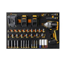 RUNTEC RT-IWIS1E39F Набор с аккумуляторным гайковертом, ударными головками и аксессуарами RUNTEC 1/2", 8-32 мм, CrMo в ложементе EVA, 39 пр.