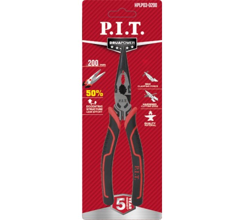 Длинногубцы прямые усиленные P.I.T. DRUA HPLP03-0200