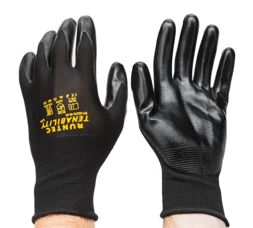 RUNTEC RT-GLVS-N-M Перчатки RUNTEC защитные маслобензостойкие c нитриловым покрытием, M
