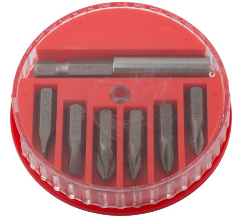 Биты набор 6 шт. CrV, 25 мм + адаптор FIT IT Биты набор 6 шт. CrV, 25 мм + адаптор FIT IT