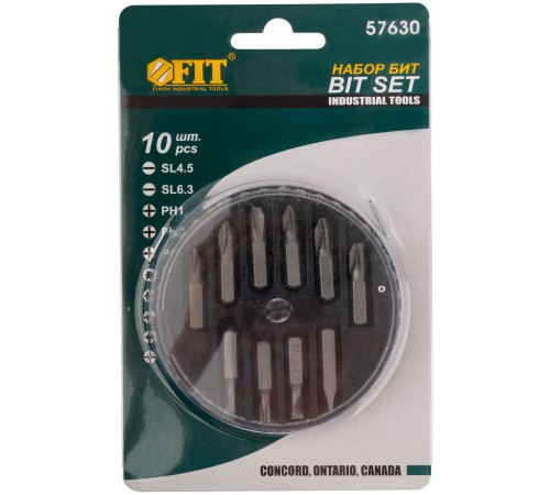 Биты набор 10 шт. CrV, 25 мм FIT IT