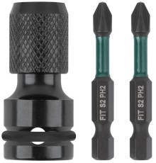 Адаптер для бит ударный CrV Профи 1/2"- НЕХ 1/4", 50 мм FIT HQ