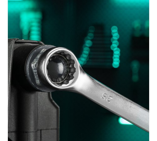 Ключ комбинированный, 25 мм, CrV, матовый хром Stels