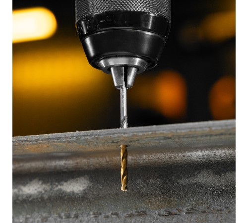 Набор сверл по металлу, 1-10 мм, Р6М5К8-TiN, Golden Tip, 10 шт Denzel