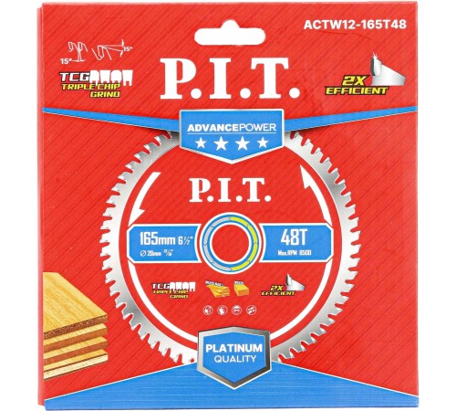 Диск пильный по дереву P.I.T. ACTW12-160T48