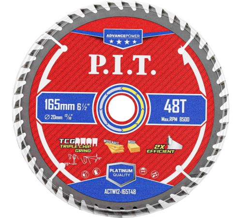 Диск пильный по дереву P.I.T. ACTW12-160T48