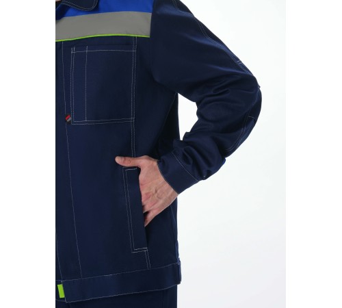 Костюм Фаворит-1 СОП (тк.Смесовая,210) брюки, т.синий/васильковый