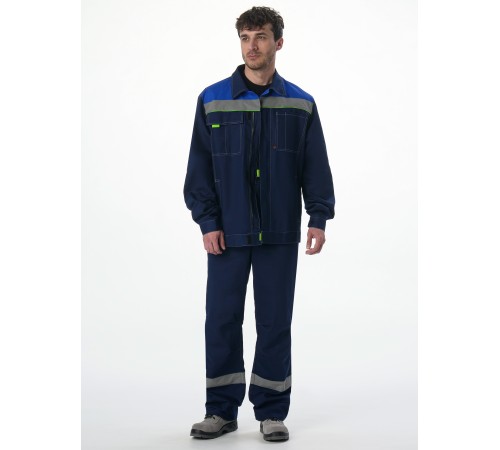 Костюм Фаворит-1 СОП (тк.Смесовая,210) брюки, т.синий/васильковый