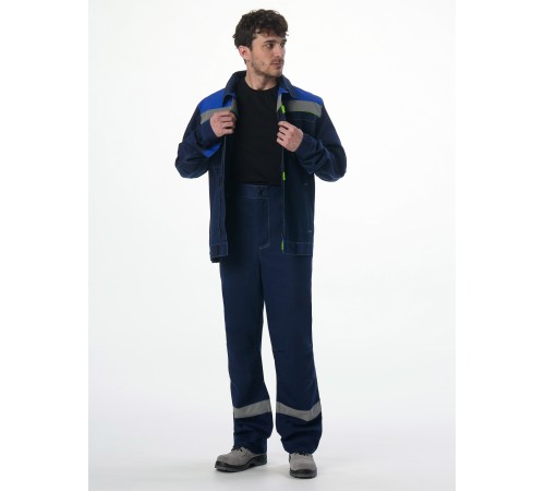 Костюм Фаворит-1 СОП (тк.Смесовая,210) брюки, т.синий/васильковый