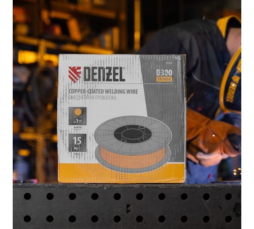 Омедненная проволока ER70S-6, диам. 1 мм, 15 кг, диам. катушки D300 Denzel