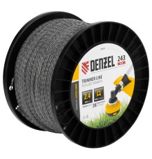 Леска для триммера двухкомпонентная витой квадрат, 2,4мм х 243м, на DIN катушке EXTRA CORD Denzel