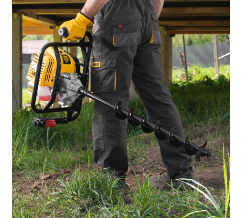 Мотобур DX-52, объём двигателя 52 см3, соединение 20 мм, без шнека Denzel