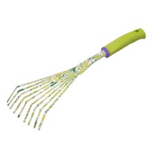 Грабли веерные 9 - зубые, 75 х 385 мм, стальные, пластиковая рукоятка, Flower Green, Palisad