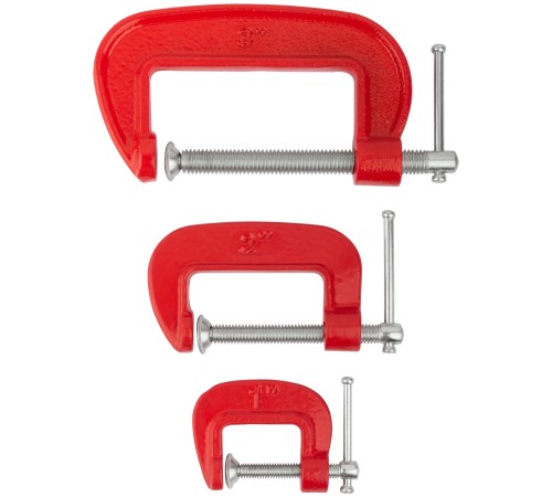 Струбцины тип "G", набор 3 шт. 1", 2", 3" FIT IT Струбцины тип "G", набор 3 шт. 1", 2", 3" FIT IT