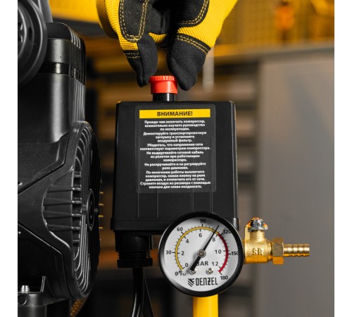 Компрессор безмасл. малошумный DLP-950/10, 950Вт,10 л, 2850 об/мин, 170 л/мин Denzel