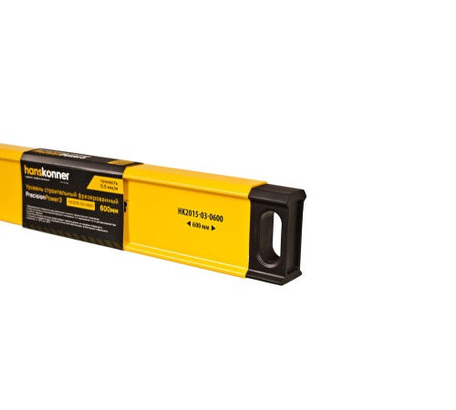 Уровень алюм., 600мм, 2 колбы, фрезерованный, точность 0.5 мм/м, hanskonner