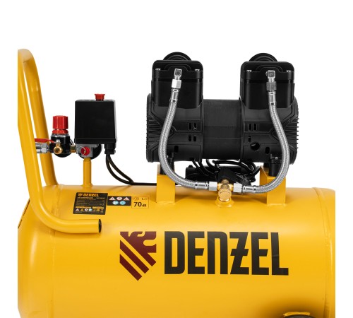 Компрессор безмасл. малошумный DLP-1500/50, 1,5 кВт,50 л, 2850 об/мин, 250 л/мин Denzel