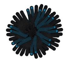 Перчатки трикотажные, х/б, 200 пар,  ПВХ точка, 3 нити, 10 класс Сибртех