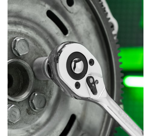 Ключ-трещотка 1/2", 45 зубьев, с быстрым сбросом, CrV, хром Сибртех