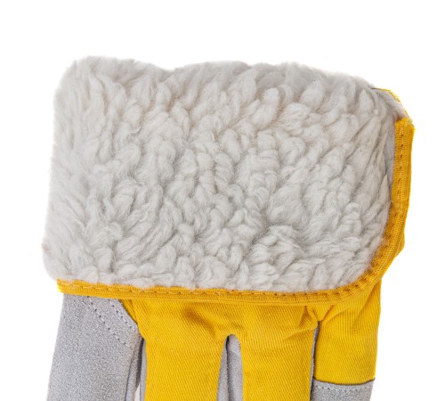 Перчатки спилковые комбинированные, усиленные, утолщенные, размер XL, Сибртех