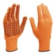 Перчатки трикотажные, синтетическая нить, ПВХ-гель точка, цвет: оранжевый, L, 13 класс Сибртех