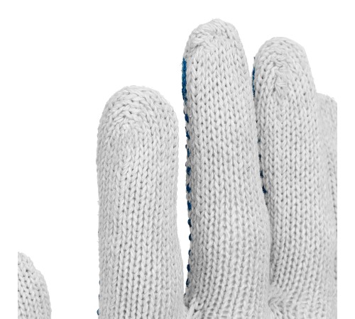 Перчатки трикотажные усиленные, с ПВХ точкой, 7 класс вязки
