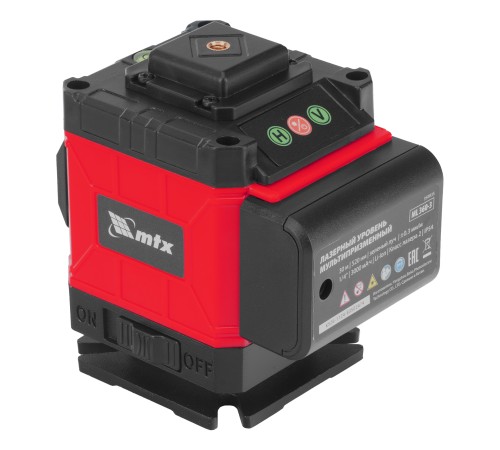Лазерный уровень м-призм. ML 360-3 Basic SET, 30 м, зеленый луч, акк. Li 3000 мАч, сумка MTX