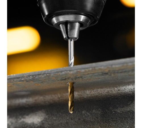 Набор сверл по металлу, 1-10 мм, Р6М5-TiN, Golden Tip, 10 шт Denzel