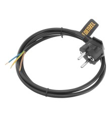 Шнур сетевой Energy Series, ПВС, 1,5 м, 3 x 1 мм, с неразборной вилкой, черный, Denzel