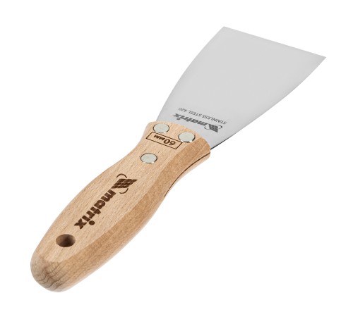 Шпательная лопатка из нержавеющей стали, 60 мм, буковая рукоятка, EFP Matrix