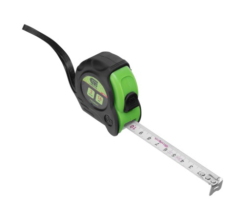 Рулетка Графит,обрезиненный корпус,амортизатор,3 м х 16 мм Сибртех