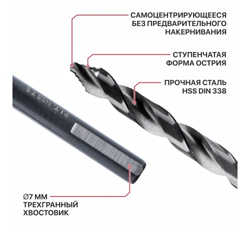 Сверло по металлу самоцентрирующееся P.I.T. DRUA AMED16-0007