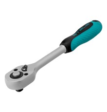 Ключ-трещотка 3/8", CrV, 72 зуба, с быстрым сбросом, матовый хром Stels