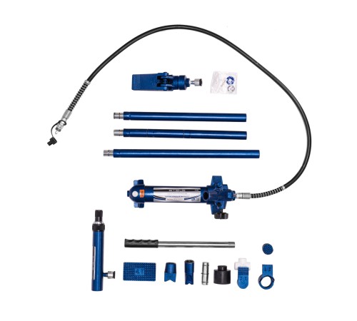 Растяжка гидравлическая, 4 т, набор из 17 предметов, 7 сменных насадок, в металлическом кейсе Stels