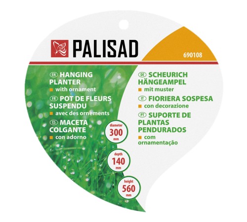 Кашпо подвесное с декором, с кокосовой корзиной, диаметр, 30 см Palisad Кашпо подвесное с декором, с кокосовой корзиной, диаметр, 30 см Palisad