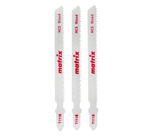 Полотна для электролобзика  по дереву, 3 шт, T111B, 75 x 2 мм, HCS Matrix