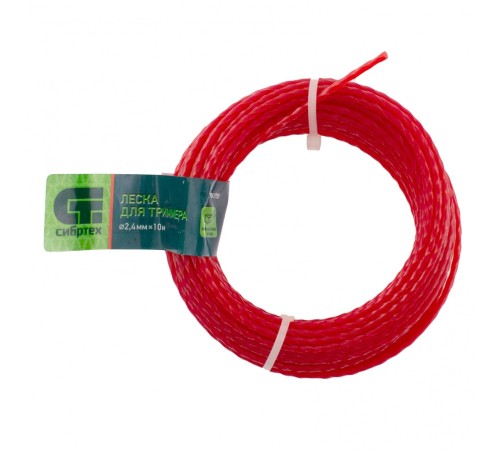 Леска для триммера квадратная витая, 2.4 мм х 10 м, Сибртех