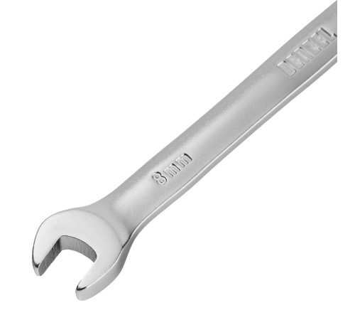 Ключ комбинированный трещоточный, 8 мм, CrV, матовый хром Denzel
