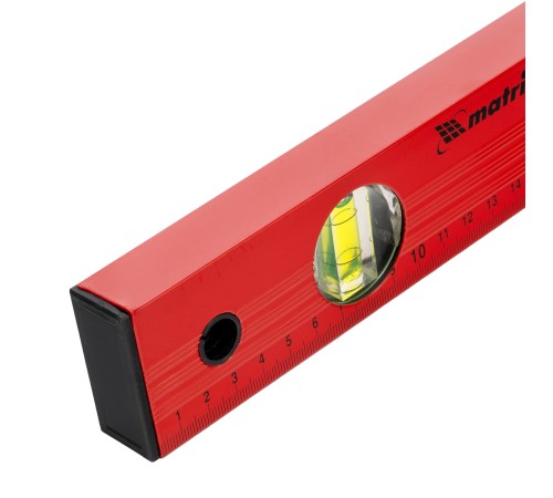 Уровень алюминиевый, 400 мм, 3 глазка, красный, линейка Matrix Уровень алюминиевый, 400 мм, 3 глазка, красный, линейка Matrix