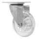 Колесо ПУ прозрачное поворотное d-75 мм, крепление платформенное Сибртех