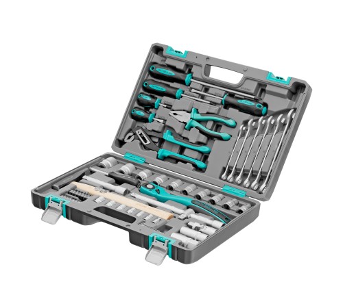 Набор инструмента, 1/2, Cr-V, S2, усиленный кейс, 58 предметов Stels