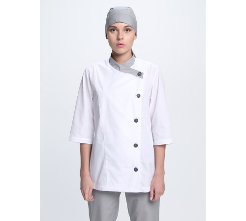 Костюм женский Канди (тк.ТиСи,120), серый/белый