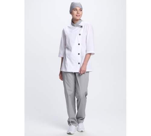 Костюм женский Канди (тк.ТиСи,120), серый/белый